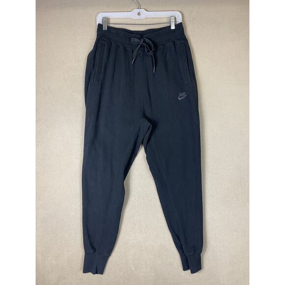 Nike Pants Mens Small Black Club Fleece Sweatpants Workout‎ Outdoor Logo Swoosh - Picture 1 of 12